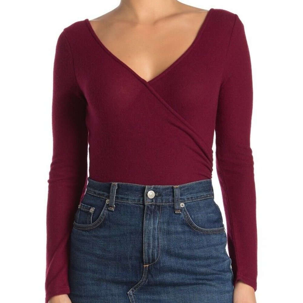 ASTR The Label Soft Bodysuit Surplice Neck